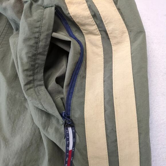 Vtg 90s Tommy Hilfiger Striped Windbreaker Track Pants Men's L Zip Ankle Green - Picture 10 of 10